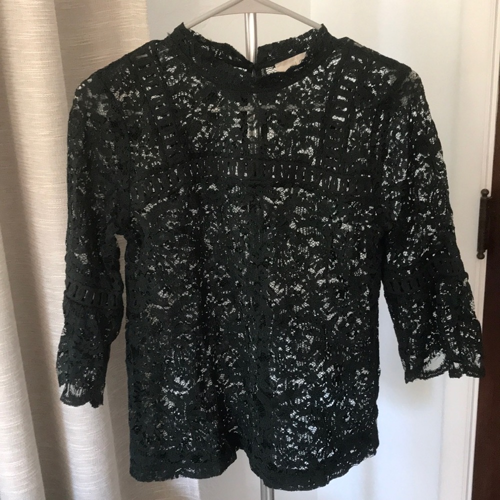Loft evergreen lace top
